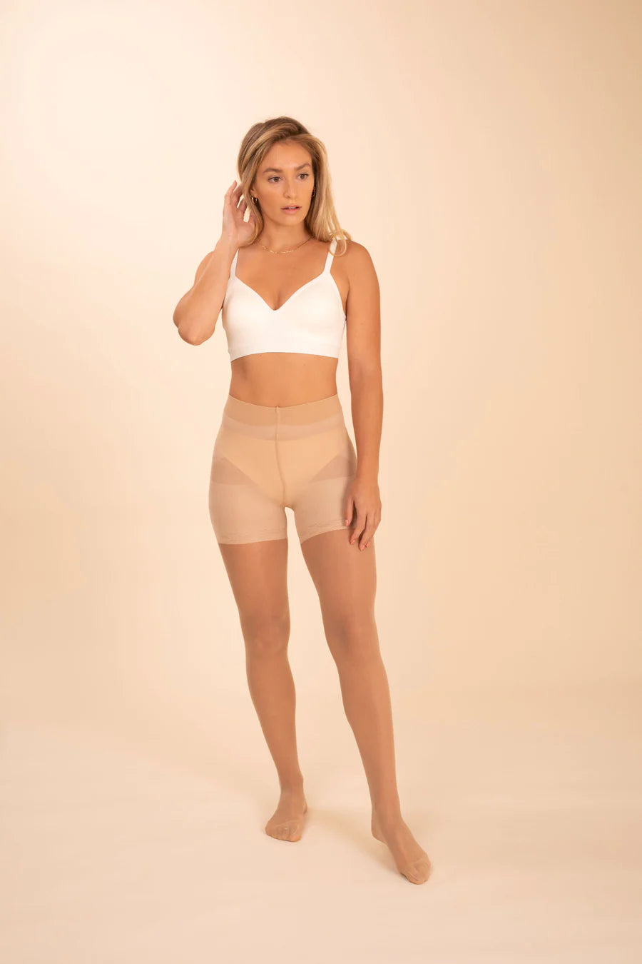Sheer Contour Tights | Ivory