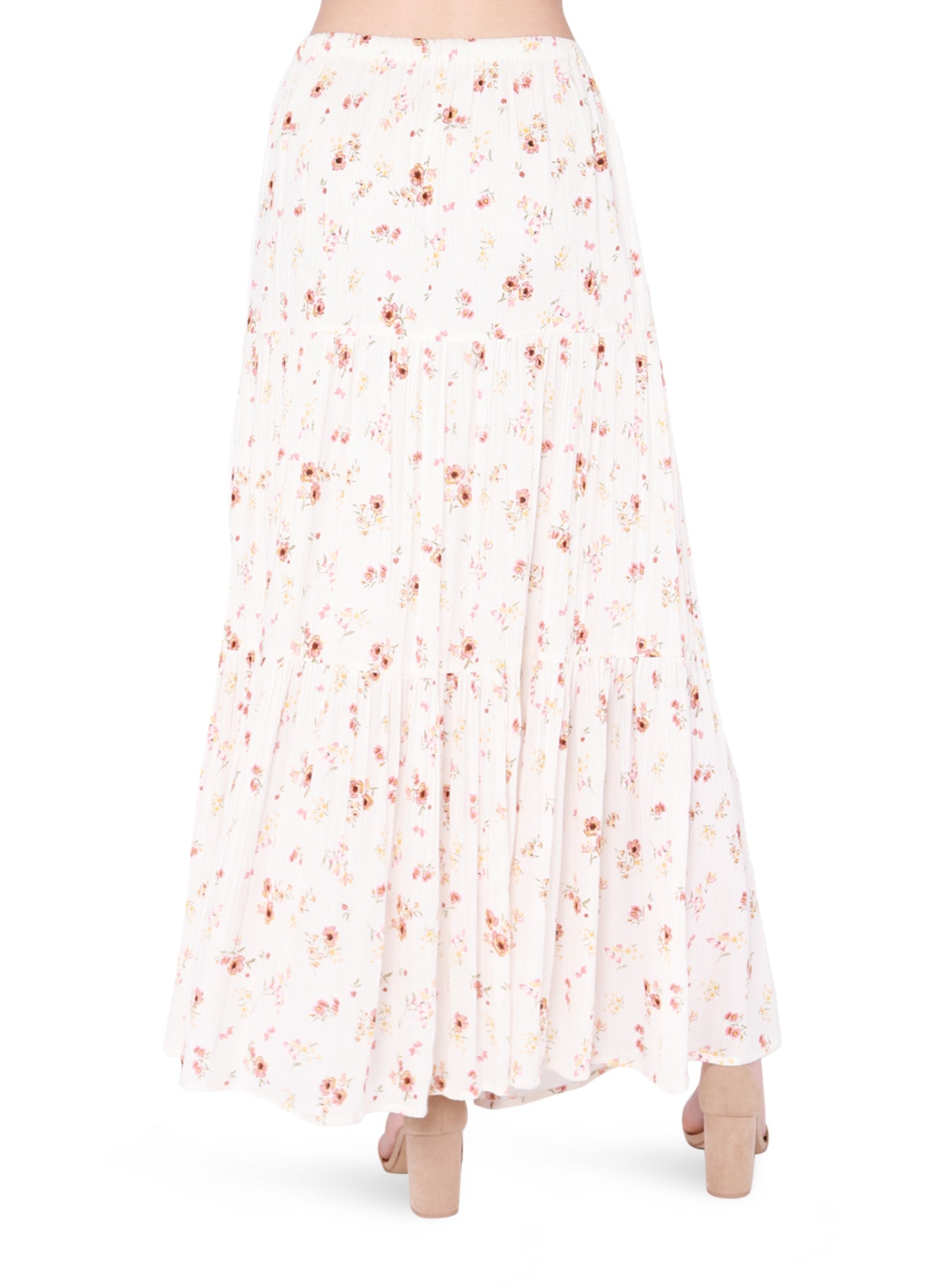 Tiered Maxi Skirt | Romantic Pink Floral (S & L)