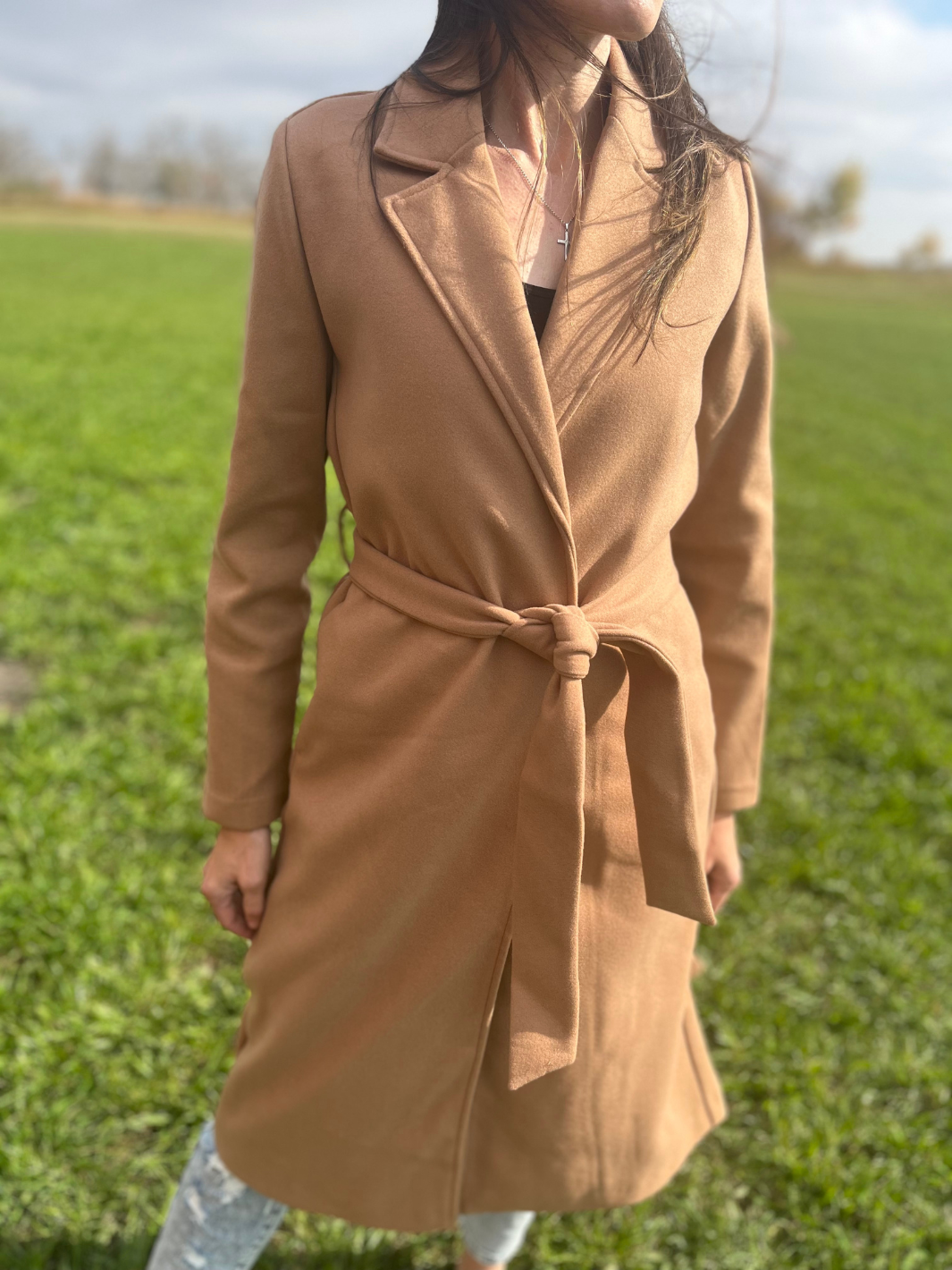 Longline Belted Coat | Camel (XL)