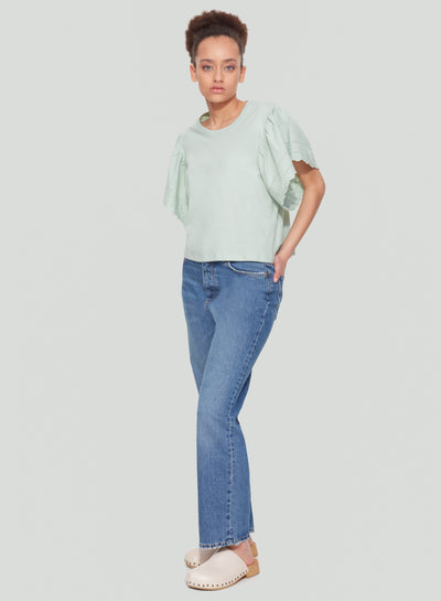 Embroidered Top | Seafoam Green  (S & M)