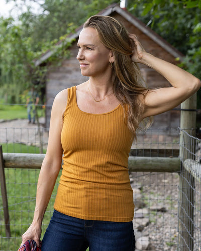 Perfect Fit Seamless Ribbed Tank | Deep Mustard (one size)
