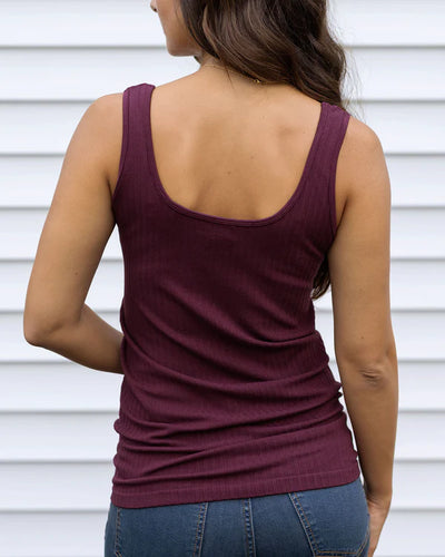 Perfect Fit Seamless Ribbed Tank | Purple Raisin (one size)