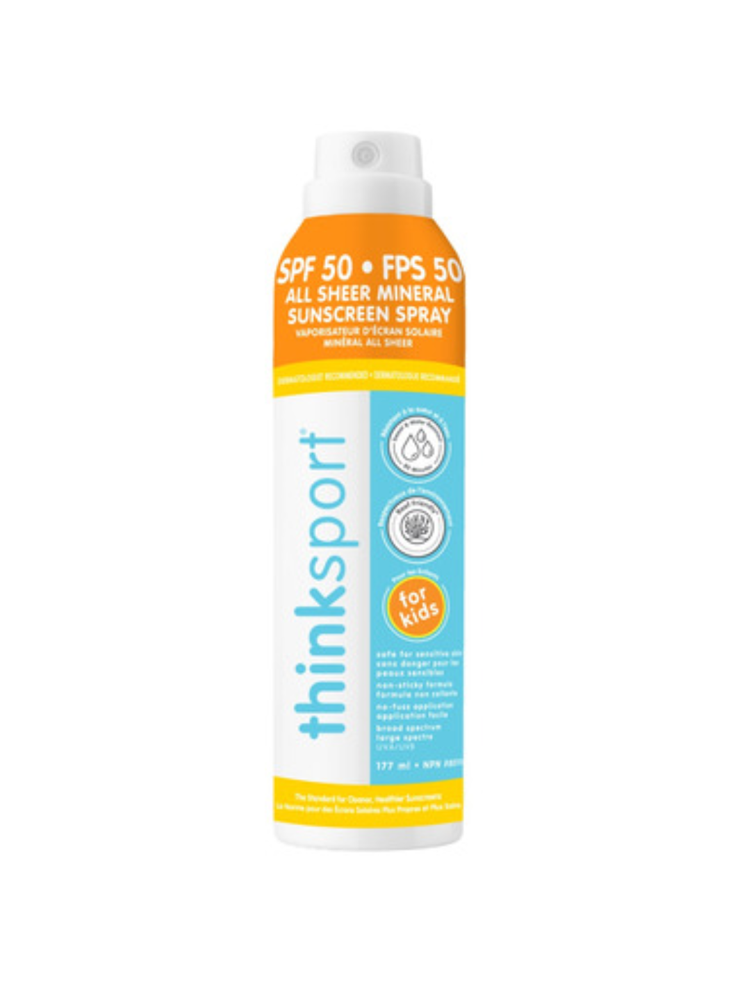 Thinksport Kids All Sheer Mineral Sunscreen Spray SPF 50 | 6oz.