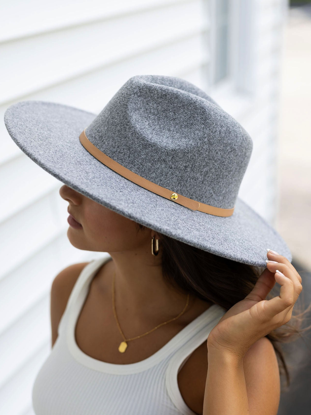 Wide Brim Felt Hat | Charcoal