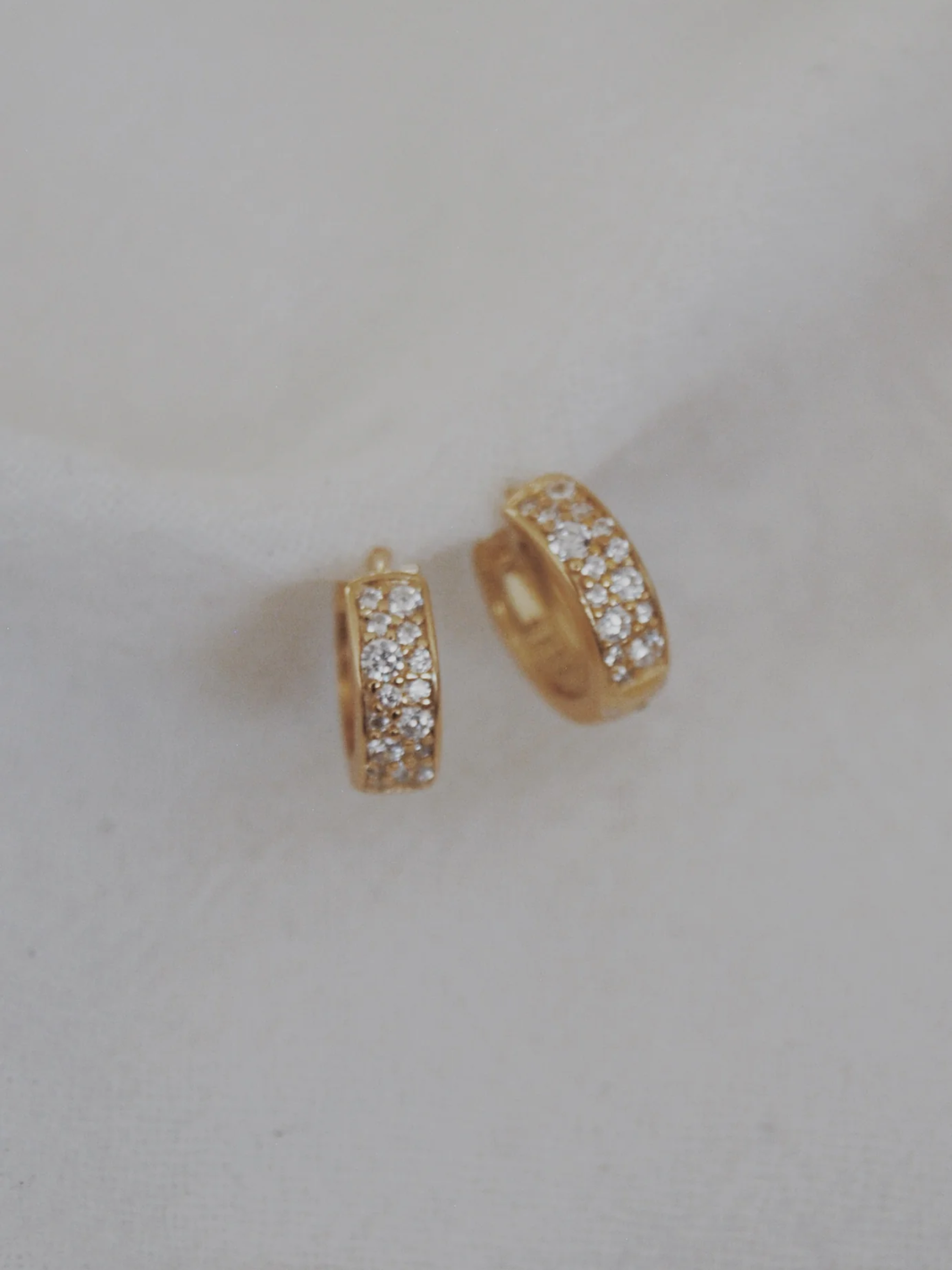 Pebble Sparkle Huggie Hoop Earrings | Gold & Silver