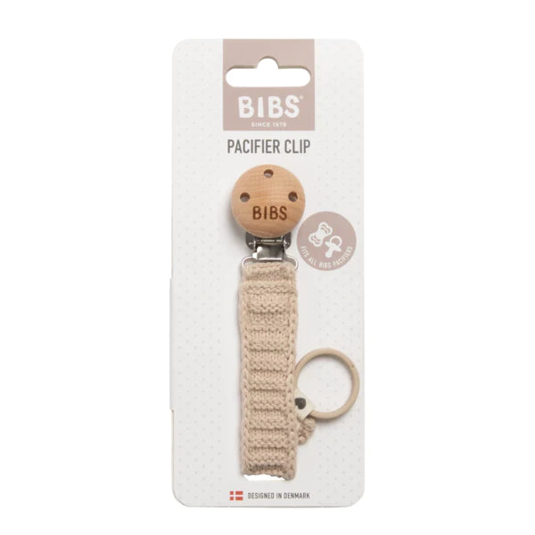 BIBS Pacifier Clip Knitted - Vanilla