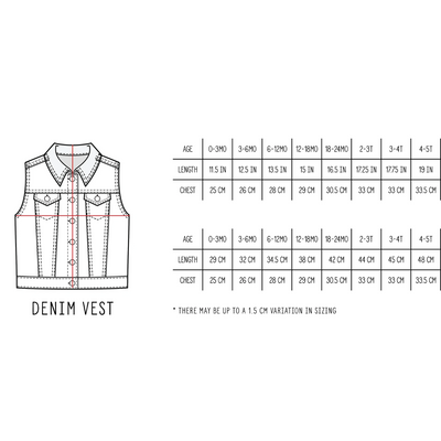 Denim Vest | Grey Wash (12-18M, 3/4, 4/5 & 5/6)