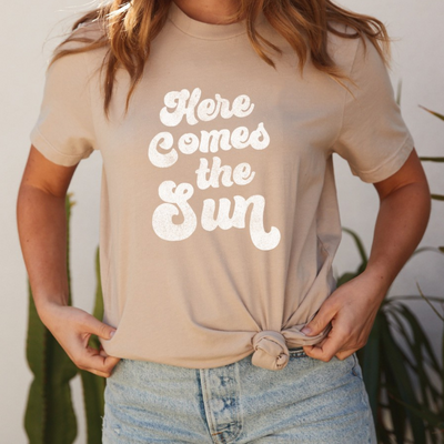 Here Comes The Sun Graphic Tee l Tan (S)