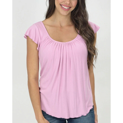Essential Ribbed Tee with Shelf Bra | Orchid (XS-XL)