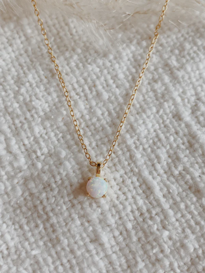 Opal Dot Necklace | Gold & Silver