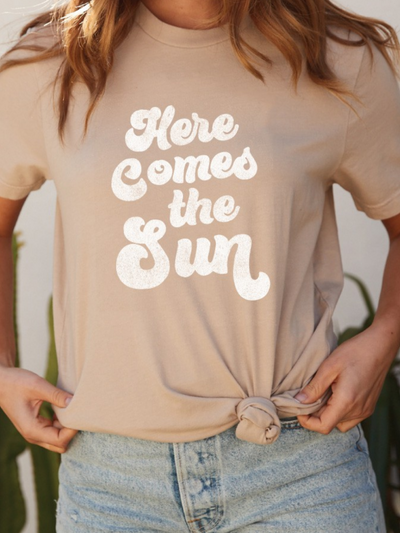 Here Comes The Sun Graphic Tee l Tan (S)