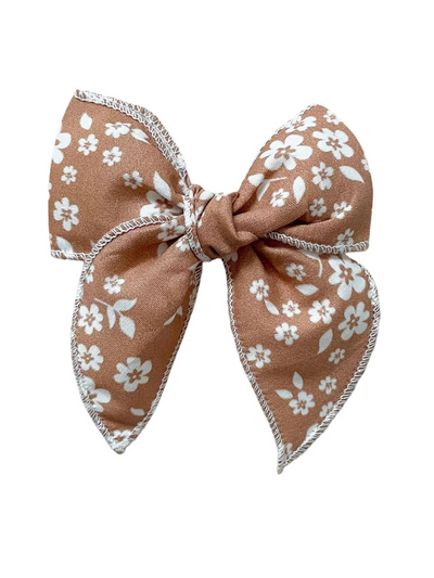 caramel floral fable bow | Headband or Alligator Clip