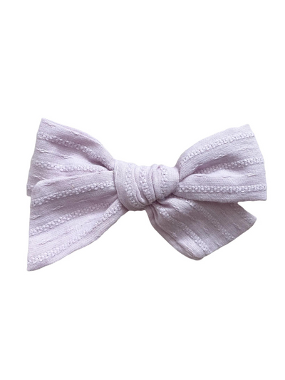 lavender embroidery bow | Headband or Alligator Clip
