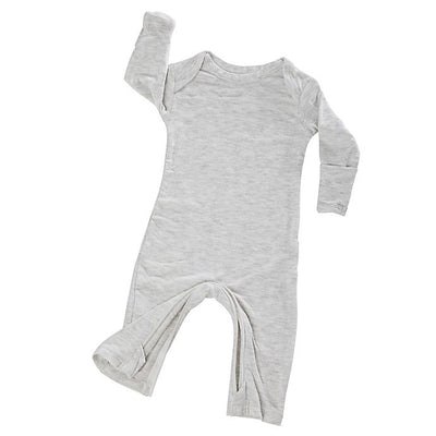 Heather Grey | Convertible Bamboo Footie (3M-24M)
